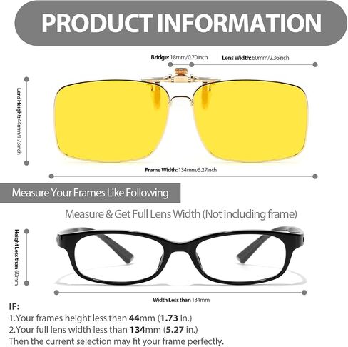 Myiaur Clip on Sunglasses Over Prescription Glasses for Men Women Polarized Flip Up Glasses UV400 Protection Metal Frame in Kuwait