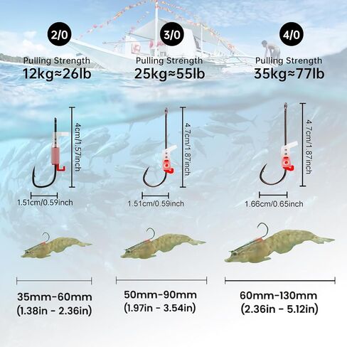 10Pcs Luminous Live Shrimp Hooks,Holes with Night Light Fishing Hooks High Carbon Steel Barbed with Barbed,Saltwater Corrosion-Resistant for Freshwater & Saltwater Fishing in Kuwait