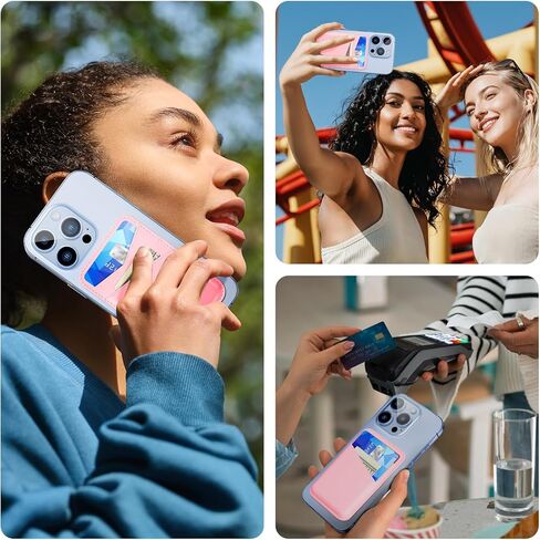 SHANSHUI Magnetic Phone Wallet, Durable Leather Wallet Card Holder for Back of Phone Compatible with iPhone 16/15/ 14/13/ 12 Mini/Plus/Pro/Pro Max in Kuwait