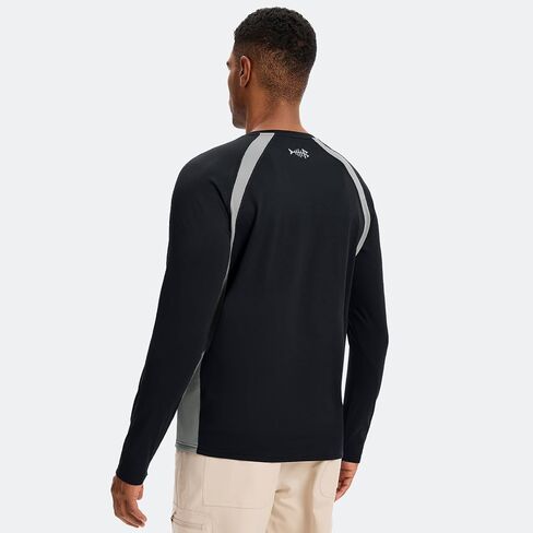 BASSDASH Men's UPF 50+ Wrinkle-Free Fishing Shirt Long Sleeve Casual Tee with Breathable Mesh for Hiking Running SR01M in Saudi Arabia