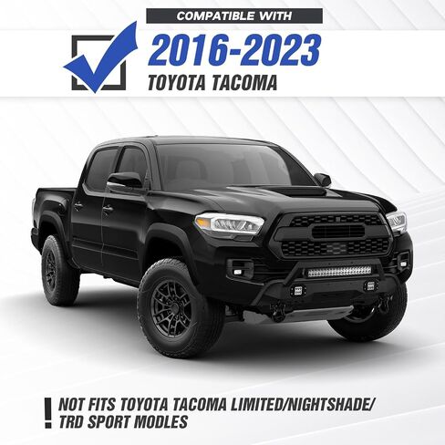 for Tacoma 3rd Gen Stubby Front Bumper and Rear Bumper Compatible with 2016-2023 Toyota Tacoma with Winch Plate, License Plate Bracket, Sensor Holes, LED Lights, Mesh Paintable Armor & D-rings in Saudi Arabia