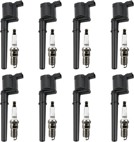 Set of 8 Ignition Coil Pack and Spark Plugs fits for 2003 2004 2005 Lincoln Navigator Aviator Continental Blackwood Mark VIII Ford Mustang Mercury Marauder Panoz Esperante Replaces DG543 in Saudi Arabia