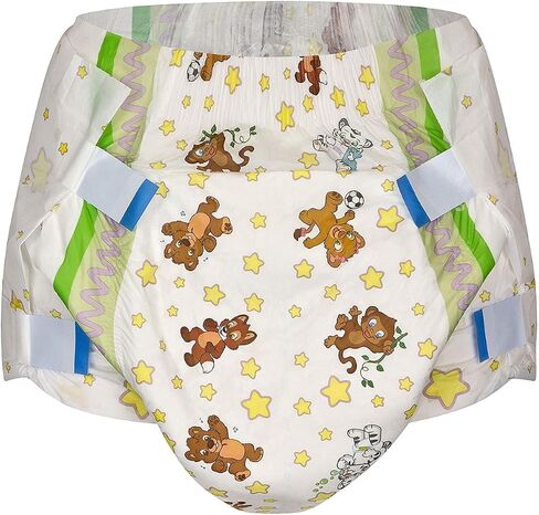 Crinklz Tab-Style Briefs Adult Printed Diapers, Medium, Pack/15 in Saudi Arabia