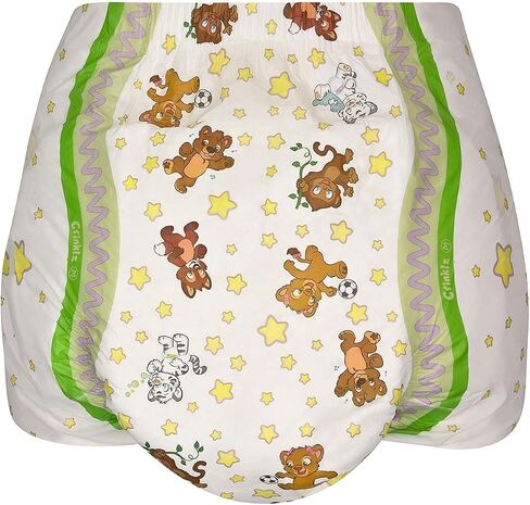 Crinklz Tab-Style Briefs Adult Printed Diapers, Medium, Pack/15 in Saudi Arabia
