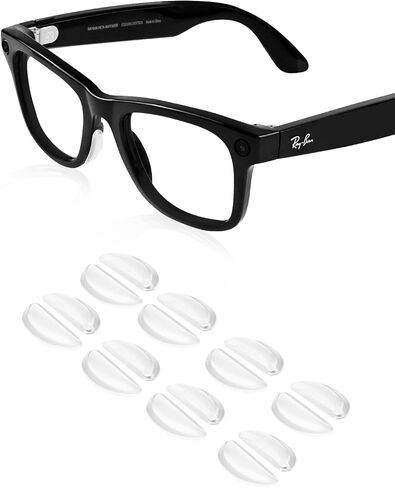 متوافقة مع وسادة أنف النظارات Ray-Ban Meta Wayfarer، 8 أزواج من وسادات الأنف البديلة المصنوعة من السيليكون الناعم المضادة للانزلاق in Kuwait