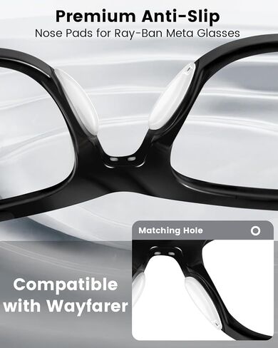متوافقة مع وسادة أنف النظارات Ray-Ban Meta Wayfarer، 8 أزواج من وسادات الأنف البديلة المصنوعة من السيليكون الناعم المضادة للانزلاق in Kuwait