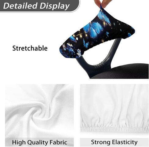 Butterfly Office Chair Armrest Slipcovers Set of 2, Stretchable Purple Armrest Protectors with Elastic Band, Removable Comfortable Office Chair Arms Protector in Saudi Arabia
