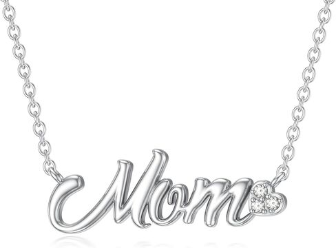 Silver Mama Necklace Gifts for New Mom Sterling Silver Mom Necklace With Lab Grown Diamond Birthday Gifts Travel Accessories for Women in Saudi Arabia