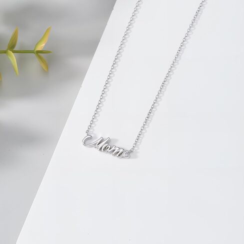 Silver Mama Necklace Gifts for New Mom Sterling Silver Mom Necklace With Lab Grown Diamond Birthday Gifts Travel Accessories for Women in Saudi Arabia