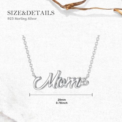 Silver Mama Necklace Gifts for New Mom Sterling Silver Mom Necklace With Lab Grown Diamond Birthday Gifts Travel Accessories for Women in Saudi Arabia