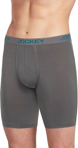ملخصات Boxer Jockey للرجال - ملخصات الملاكم للرجال مع الحقيبة ، الساق الطويلة - Modal Soft Modal ، Proof Proof ، 8.5 " in Saudi Arabia