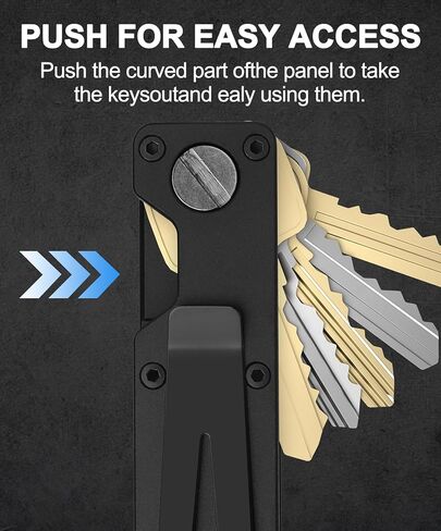 منظم رئيسي للرجال - حامل مفتاح معدني مضغوط | أصحاب المفاتيح المبتكرة الحد الأدنى | سلسلة المفاتيح الذكية تؤمن 1-5 مفاتيح in Kuwait