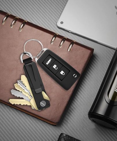 منظم رئيسي للرجال - حامل مفتاح معدني مضغوط | أصحاب المفاتيح المبتكرة الحد الأدنى | سلسلة المفاتيح الذكية تؤمن 1-5 مفاتيح in Kuwait