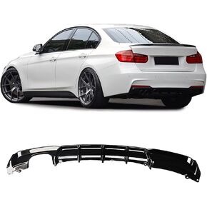 NINTE Rear Diffuser fit for 2012-2018 BMW 3 Series F30 F31 M Sport Bumper Gloss Black Left Single Exhaust Rear Bumper Lip in Kuwait