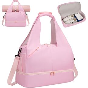 Gym Bag for Women with Shoe Compartment Lightweight Workout Bags Yoga Bag for Women with Yoga Mat Holder Gym Tote for Dance, Sports,Work in Saudi Arabia