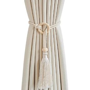 2 Pack Natural Cotton Curtain Rope Tiebacks-Handmade Curtain Decorative Holdbacks Rural Style Drapery Tieback for Home Office Room Decor in Saudi Arabia