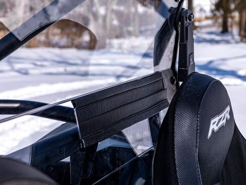 SuperATV Heavy Duty Rear Windshield for 2021+ Polaris RZR Trail 900 / S 900 / S 1000 | 1/4" Thick Polycarbonate 250 Times Stronger Than Glass | USA Made in Saudi Arabia