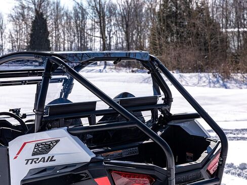 SuperATV Heavy Duty Rear Windshield for 2021+ Polaris RZR Trail 900 / S 900 / S 1000 | 1/4" Thick Polycarbonate 250 Times Stronger Than Glass | USA Made in Saudi Arabia