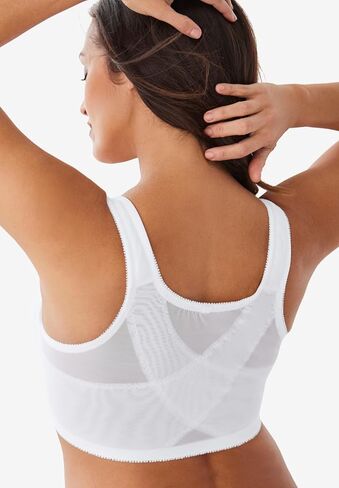 Comfort Choice Women's Plus Size Front-Close Embroidered Wireless Posture Bra in Kuwait