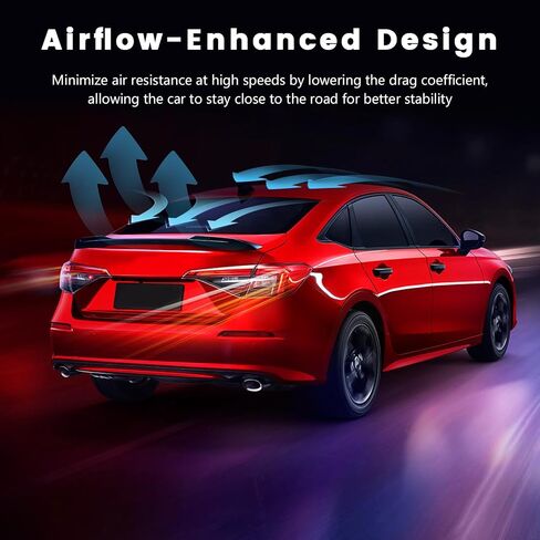 Spoiler for Civic Sedan 2025-2022 Without Drilling ABS Rear Trunk Spoiler Wing for Civic Sedan Hybrid (Glossy Black) in Saudi Arabia