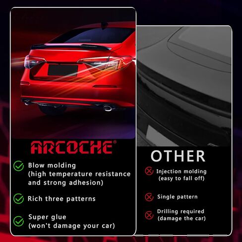 Spoiler for Civic Sedan 2025-2022 Without Drilling ABS Rear Trunk Spoiler Wing for Civic Sedan Hybrid (Glossy Black) in Saudi Arabia