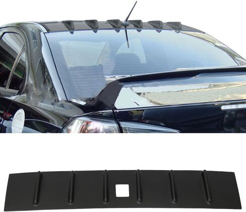 Roof Spoiler Compatible with 2008-2017 Mitsubishi Lancer Sedan 4 Door (Except EVO/Hatchback), Unpainted Black ABS Wind Rear Spoiler Wing by IKON MOTORSPORTS, 2009 2010 2011 2012 2013 2014 2015 in Saudi Arabia