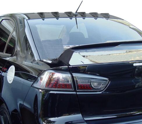 Roof Spoiler Compatible with 2008-2017 Mitsubishi Lancer Sedan 4 Door (Except EVO/Hatchback), Unpainted Black ABS Wind Rear Spoiler Wing by IKON MOTORSPORTS, 2009 2010 2011 2012 2013 2014 2015 in Saudi Arabia