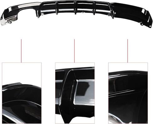 NINTE Rear Diffuser fit for 2012-2018 BMW 3 Series F30 F31 M Sport Bumper Gloss Black Left Single Exhaust Rear Bumper Lip in Kuwait