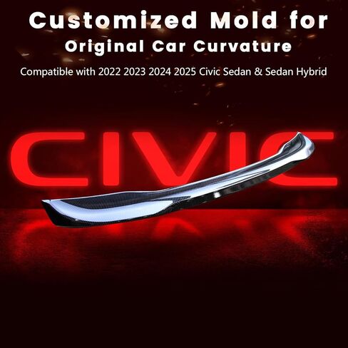 Spoiler for Civic Sedan 2025-2022 Without Drilling ABS Rear Trunk Spoiler Wing for Civic Sedan Hybrid (Glossy Black) in Saudi Arabia
