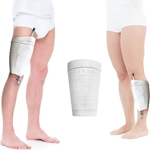 Catheter Leg Bag Holder 2 Count- Fabric Urine Bag Sleeves, Secure Drainage, Adjustable Straps for Men, Women, and Wheelchair Users (M) in Saudi Arabia
