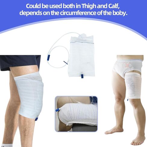 Catheter Leg Bag Holder 2 Count- Fabric Urine Bag Sleeves, Secure Drainage, Adjustable Straps for Men, Women, and Wheelchair Users (M) in Saudi Arabia