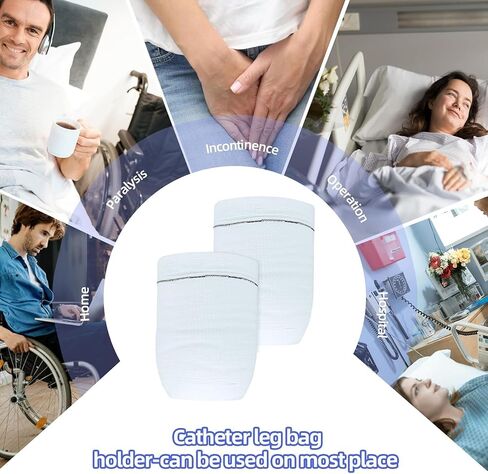 Catheter Leg Bag Holder 2 Count- Fabric Urine Bag Sleeves, Secure Drainage, Adjustable Straps for Men, Women, and Wheelchair Users (M) in Saudi Arabia
