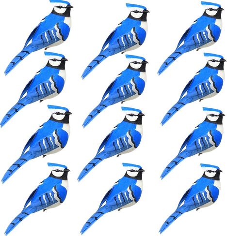 12 PCS Red Cardinals Ornaments Birds Christmas Cardinal Birds Clip for Christmas Tree Ornament Decorations, Arts and Crafts, Clip-On Style in Saudi Arabia