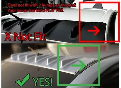 Vortex Shark Fin Rear Roof Spoiler Wing Compatible with 2008-2016 Mitsubishi Lancer EVO X, 2009 2010 2011 2012 2013 2014 2015 (Glossy Black) in Saudi Arabia
