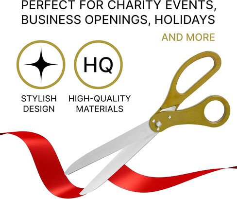 Big Grand Opening Kit - 20 Inch Large Gold Scissors for Grand Opening Ceremonies and Silver Satin Ribbon For Business Inaugurations and Special Events in Kuwait