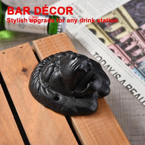 Cast Iron Wall Mounted Bottle Opener, Funny Dog, Black Vintage Rustic Finish in Saudi Arabia