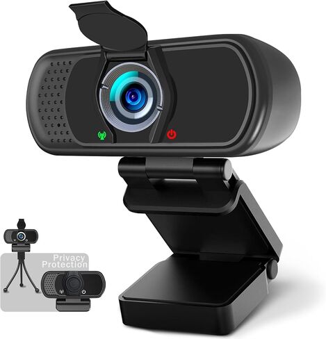 2K Webcam for PC, Plug and Play USB C Webcam with Dual Microphones,Ring Light,Fill RGB Light & Cover,Autofocus,65°FOV,1080P@60FPS, PC Web Camera for Desktop Computer Laptop Mac Zoom Streaming in Kuwait