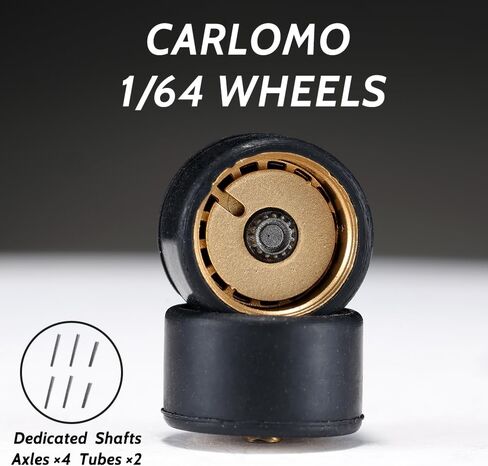 إطارات مطاطية بعجلات معدنية من الفئة S بمقياس 1/64 من Carlomo مع مجموعات تفاصيل المحاور (4 قطع/مجموعة واحدة) أجزاء معدلة للسيارات طراز Diecast 1:64 (S06-D) in Kuwait
