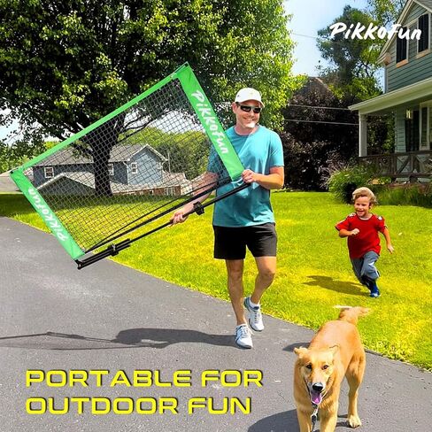 شبكة مدمجة بطول 5 أقدام من Pickleball Dink للتدريب، للاستخدام الداخلي والخارجي، ارتفاع تنظيم 3 أقدام، تجميع سريع، متينة ومقاومة للطقس - أخضر in Saudi Arabia