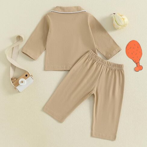 Balaflyie Baby Button Down Pajamas Set Shirt and Pants Toddler Cotton Pjs Long Sleeve Sleepwear in Kuwait