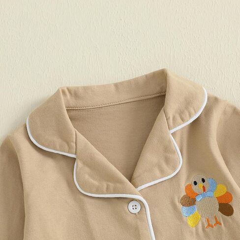 Balaflyie Baby Button Down Pajamas Set Shirt and Pants Toddler Cotton Pjs Long Sleeve Sleepwear in Kuwait