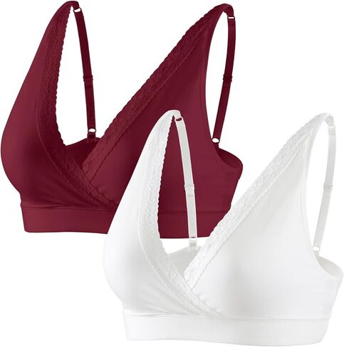 حمالات صدر قطنية من الدانتيل للنساء، حمالات صدر للرضاعة، حمالة صدر لدعم الحمل مع أشرطة قابلة للتعديل in Kuwait