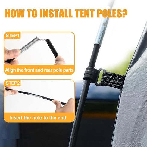 SUV Tent, 5-9 Person Rectangle Car Tent for Family, Waterproof & Windproof for Car Camping, Large Camping Tents with Storage Bag, SUV, Van, Jeep, Pickup 8FT L x 10.6FT W x 7.2FT H in Kuwait
