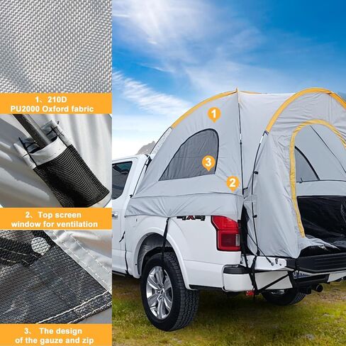 SUV Tent, 5-9 Person Rectangle Car Tent for Family, Waterproof & Windproof for Car Camping, Large Camping Tents with Storage Bag, SUV, Van, Jeep, Pickup 8FT L x 10.6FT W x 7.2FT H in Kuwait