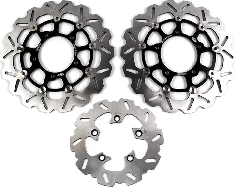 Arashi Brake Disc Rotors Front and Rear for Suzuki GSXR 600 750 2006 2007 K6 K7 / GSXR 1000 2005-2008 K5-K8 Motorcycle Replacement Accessories GSX-R600 GSX-R750 GSX-R 1000 Black 05 06 07 08 in Saudi Arabia