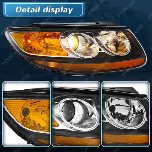 Headlight Replacement for Hyundai Santa Fe 2007-2012 Headlamp with Halogen Bulbs/Clear lens Left & Right Side in Saudi Arabia