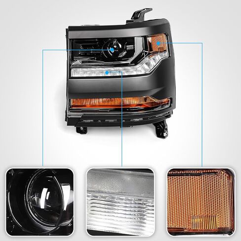 Huray Right Headlight لـ Chevy Silverado 1500 2016-2018 [فقط لنموذج HID] in Kuwait