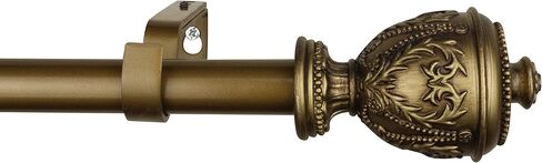 Urbantest 1 بوصة قطره القطر الإغرياني قضيب ستارة الستائر الفردية القابلة للتعديل ، 48 بوصة إلى 84 بوصة ، عصر النهضة الذهب in Kuwait