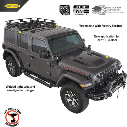 SmittyBilt JL 4DR DEFENDER ROOF RACK-ONE PIECE - SB45454JL in Saudi Arabia
