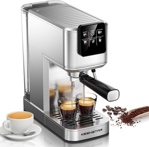 Espresso Machine, 20Bar Hot & Iced Coffee Machine with Rapid Cold Brew, Espresso Maker with Milk Frother Steam Wand, Touch Screen with 37oz Water Tank for Latte, Cappuccino, Gift, Black in Saudi Arabia